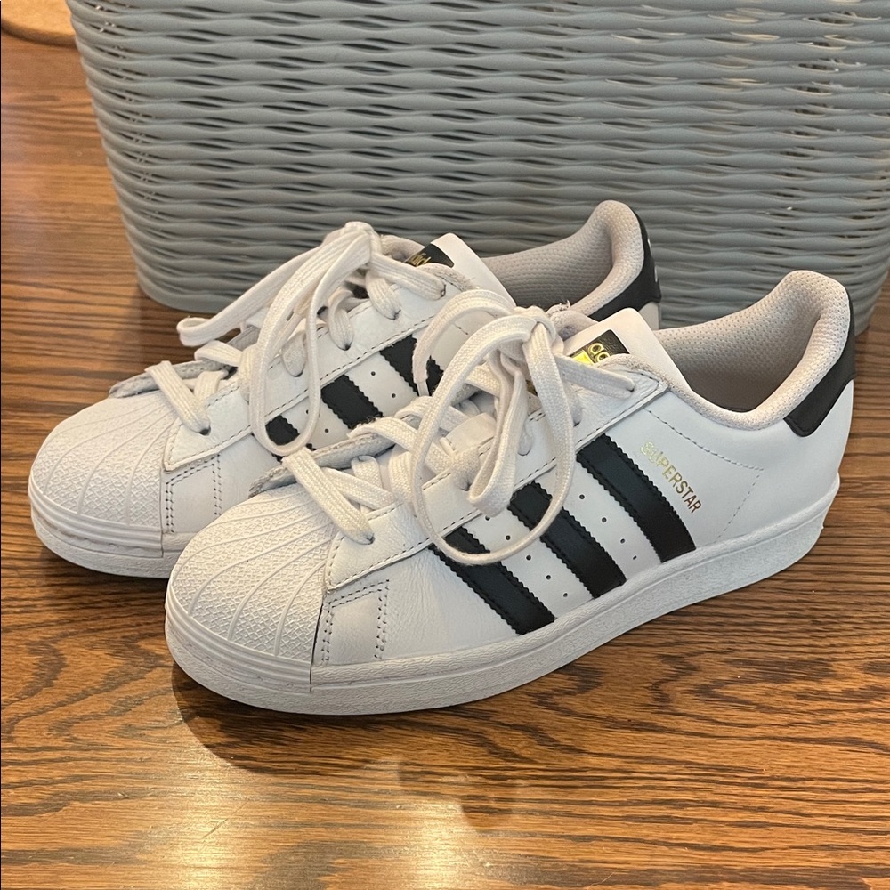 Adidas Kids Superstar White with Black Stripes Sneakers